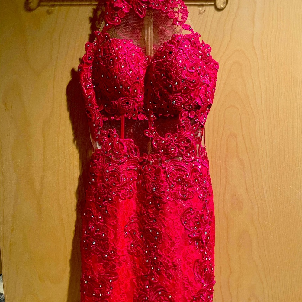 Rachel Allen raspberry size 0 cocktail dress EUC